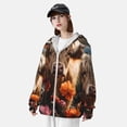 thumbnail image 5 of Goofa Realistic Flower Cow Printed Women's UPF 50+ Sun Protection Hoodie Jacket Lightweight Long Sleeve Sun Shirt for Women with Pocket Hiking Outdoor-3X-Large, 5 of 9