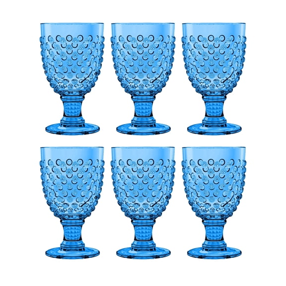 Hobnail Acrylic Wine Glass - Cobalt Blue - 17 oz - Set of 6