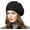 Black, variant on Women's Beret Hat with Flowers & Pearls, Rabbit Hair Blend French Beret