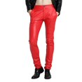 thumbnail image 1 of Mens Casual Thick Slim Fit Straight Leather PantsEU 30, 1 of 3