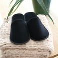 thumbnail image 3 of Chochili Black 10 Pairs Fabric Packed Terry Cotton Disposable Hotel Slippers for Airbnb Spa Wedding Guests Adult Men Women Size 10-11, 3 of 9