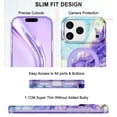 thumbnail image 5 of CASEFIV for iPhone 17 Pro Max Case with Magnetic Invisible Ring Stand [Compatible with Mag-Safe],Full Body Rugged Slim Shockproof Marble Pattern Design Casefor Women Men Girls,Violet, 5 of 8