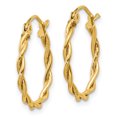 thumbnail image 2 of 14k Polished 2.25mm Twisted Hoop Earrings 14k Yellow Gold Earrings, 2 of 4