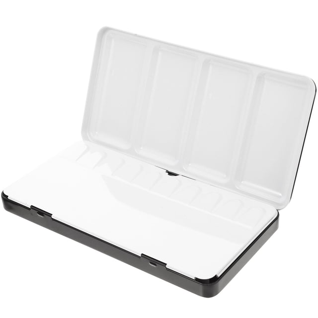 CIMAXIC Empty Iron Box Watercolor Solid Pigment Subpackage Storage Box Paint Case (Iron Box for 48 Colors Pigment),8.74"X4.45"X0.91"