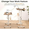 thumbnail image 5 of Portable Standing Desk with Adjustable Height - Rolling Laptop Table, 5 of 9