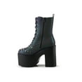 thumbnail image 4 of Reflective Brogue Spiked Women's Festival Rave Combat Ankle Boots in Multi, 4 of 4