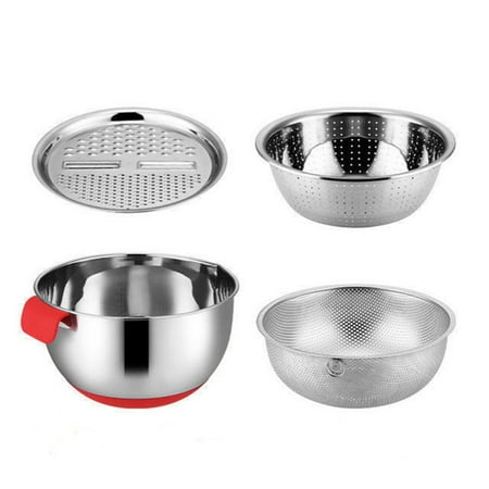

Stainless Steel Non-slip Kitchen Tool Rice Sieve Fruit Washing Multifunctional Non-toxic Tasteless D