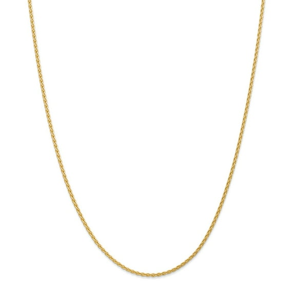 Solid 14k Yellow Gold 1.75mm Parisian Wheat Chain Necklace - with Secure Lobster Lock Clasp 30"