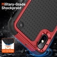 thumbnail image 4 of Nalacover iPhone XR Case, Heavy Duty 3 in 1 Rugged Shockproof Rugged Silicone Hybrid Hard PC Soft TPU Bumper Camera Raised Drop Protective Girls Women Boy Men Phone Covers, Red, 4 of 9