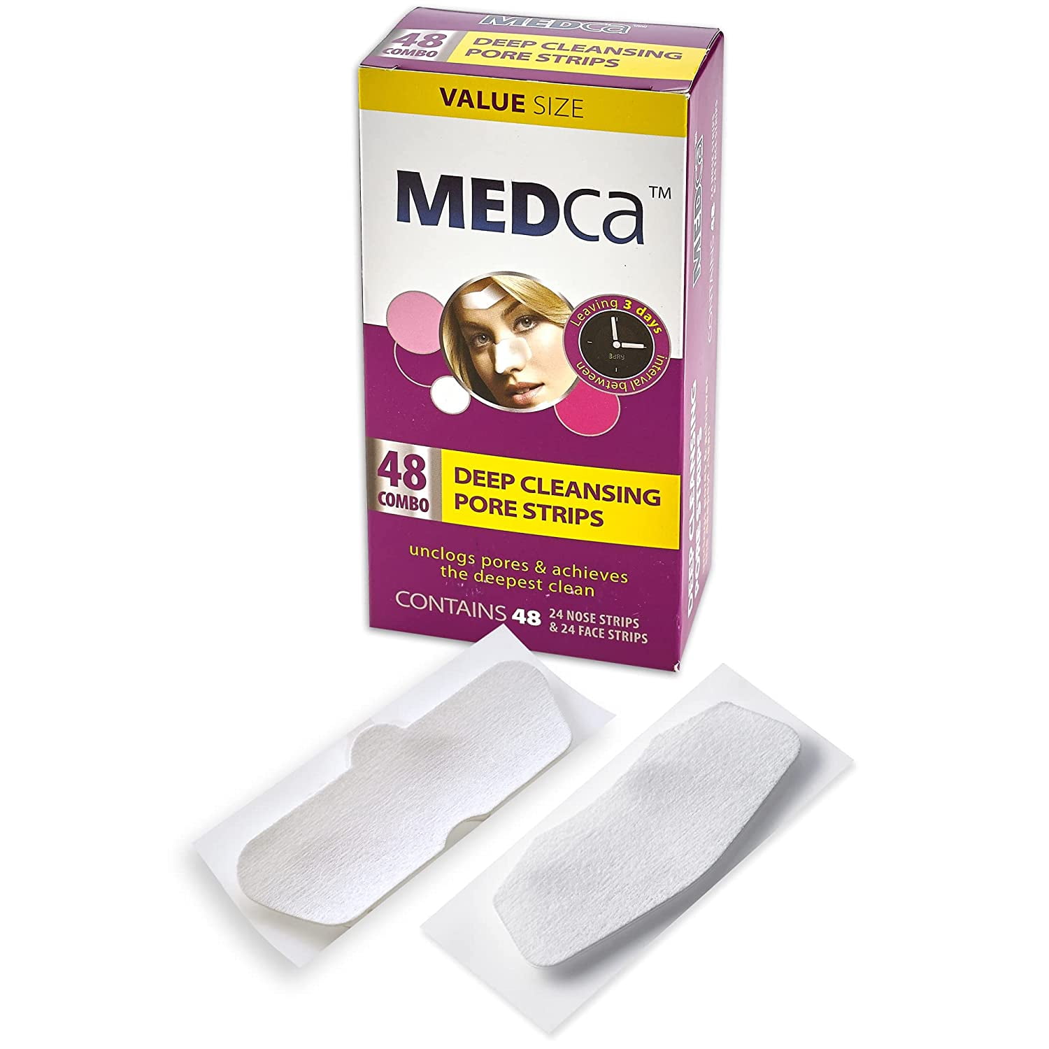 MEDca Deep Cleansing Pore Strips Combo Pack, 48 Count Strips Exfoliants & Scrubs