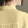 thumbnail image 5 of BUIGTTKLOP Cotton Linen Button down Shirts for Women Short Sleeve Shirts Collared Summer Beach Tops, 5 of 6