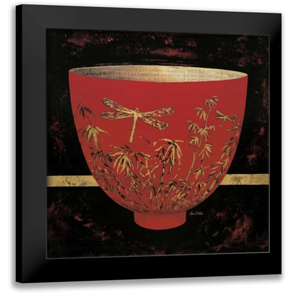 Fisk, Arnie 12x12 Black Modern Framed Museum Art Print Titled - Dragonfly Bowl