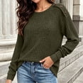 thumbnail image 5 of ClodeEU Women's Crewneck Long Sleeve Blouse Top,Casual Loose Solid Color Pullover ,Women's Plus S, 5 of 8