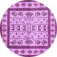thumbnail image 1 of Ahgly Company Indoor Round Abstract Purple Contemporary Area Rugs, 5' Round, 1 of 4