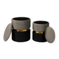 thumbnail image 3 of Gigi Grey, Gold and Black Storage Ottomans - Set of 2 by TOV Furniture, 3 of 6