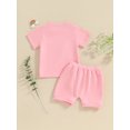 thumbnail image 4 of Bslissey Toddler Baby Girls Casual Shorts Sets Short Sleeve Letter Strawberry Print T-shirt + Elastic Waist Shorts 3M -3T Infant Cute Daily Summer 2Pcs Outfits, 4 of 9
