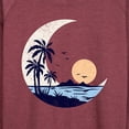 thumbnail image 3 of Instant Message - Moon Beach Scene - Women's Lightweight French Terry Long Sleeve Shirt, 3 of 6