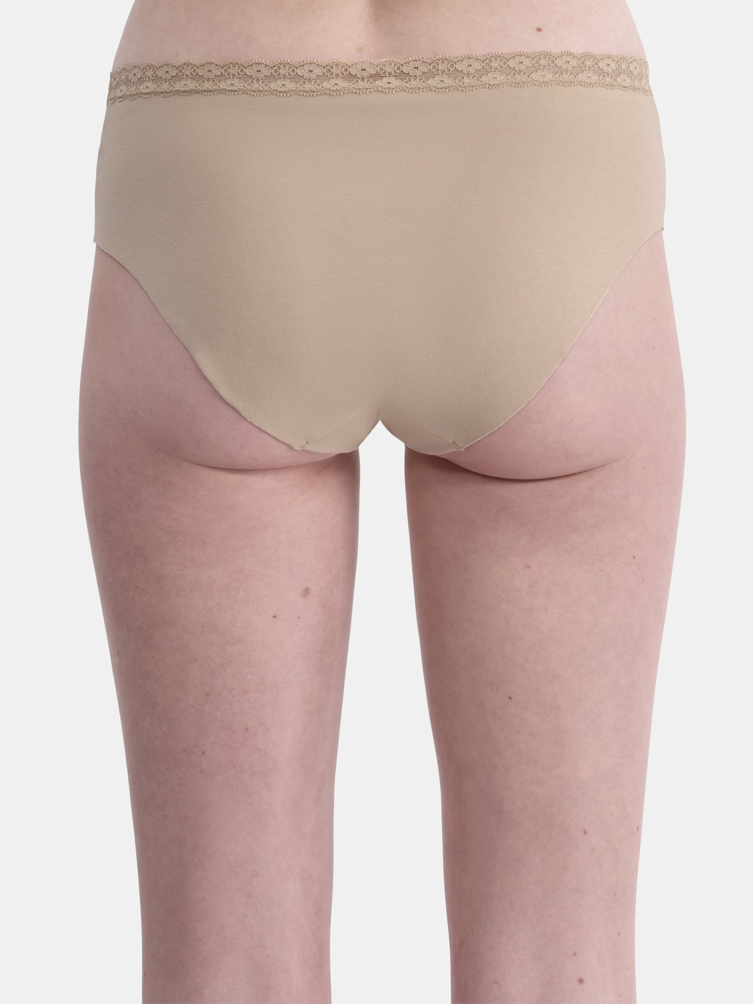 No Boundaries Cotton Hipster Panty with Lace, Women’s and Women’s Plus, Sizes S-XXXL