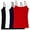Black/White/Navy/Red, variant on Juniors' Camisole Built-in Shelf Bra Adjustable Spaghetti Straps Tank Top 2 Pack or 4 Pack
