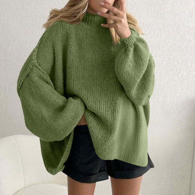 Heisall Womens Sweaters Autumn Winter Knitted Pullover High Neck 2025 New Arrival Fashionable Casual Sweaters