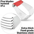 thumbnail image 2 of Zulay Kitchen Professional Dough Blender & Pastry Cutter Stainless Steel Dishwasher-Safe Red, 2 of 7