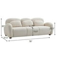 thumbnail image 4 of Christopher Knight Home 78" Modern 3-Seater Sofa, Petal-Inspired Upholstered Couch with 3 Pillows, Beige, 4 of 6