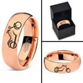 thumbnail image 4 of Tungsten Motorcycle Bike Motor Bicycle Band Ring 7mm Men Women Comfort Fit 18k Rose Gold Dome Polished, 4 of 4