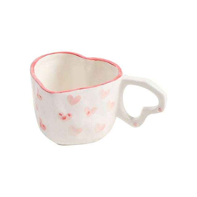 Valentine's Day Heart Shaped Ceramic Mug For Coffee Milk Meaningful Idea Present