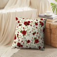 thumbnail image 3 of LALILO Throw Pillow Covers Pink Floral Red Beautiful Beauty Bloom Rose Cushion Cover 18" x 18", 2 Pack, 3 of 6