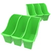 Storex Interlocking Small Book Bin, Plastic Desktop Storage for Letter Paper, Green, 6-Pack