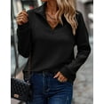 thumbnail image 6 of Autumn Comfortable Loose Snake Bone Pattern Solid Color Stand Collar Women's Sweater, 6 of 10