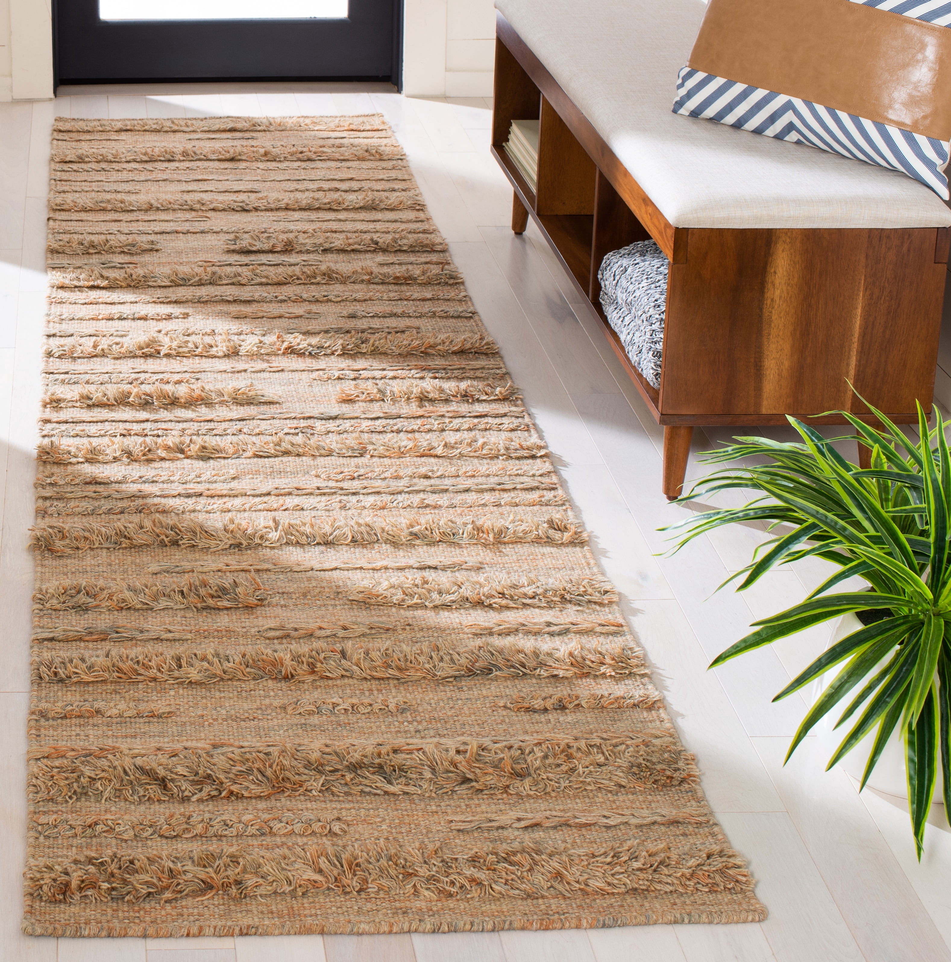 SAFAVIEH Vermont Zavanna Striped Runner Rug, Beige/Orange, 2'3" x 9'