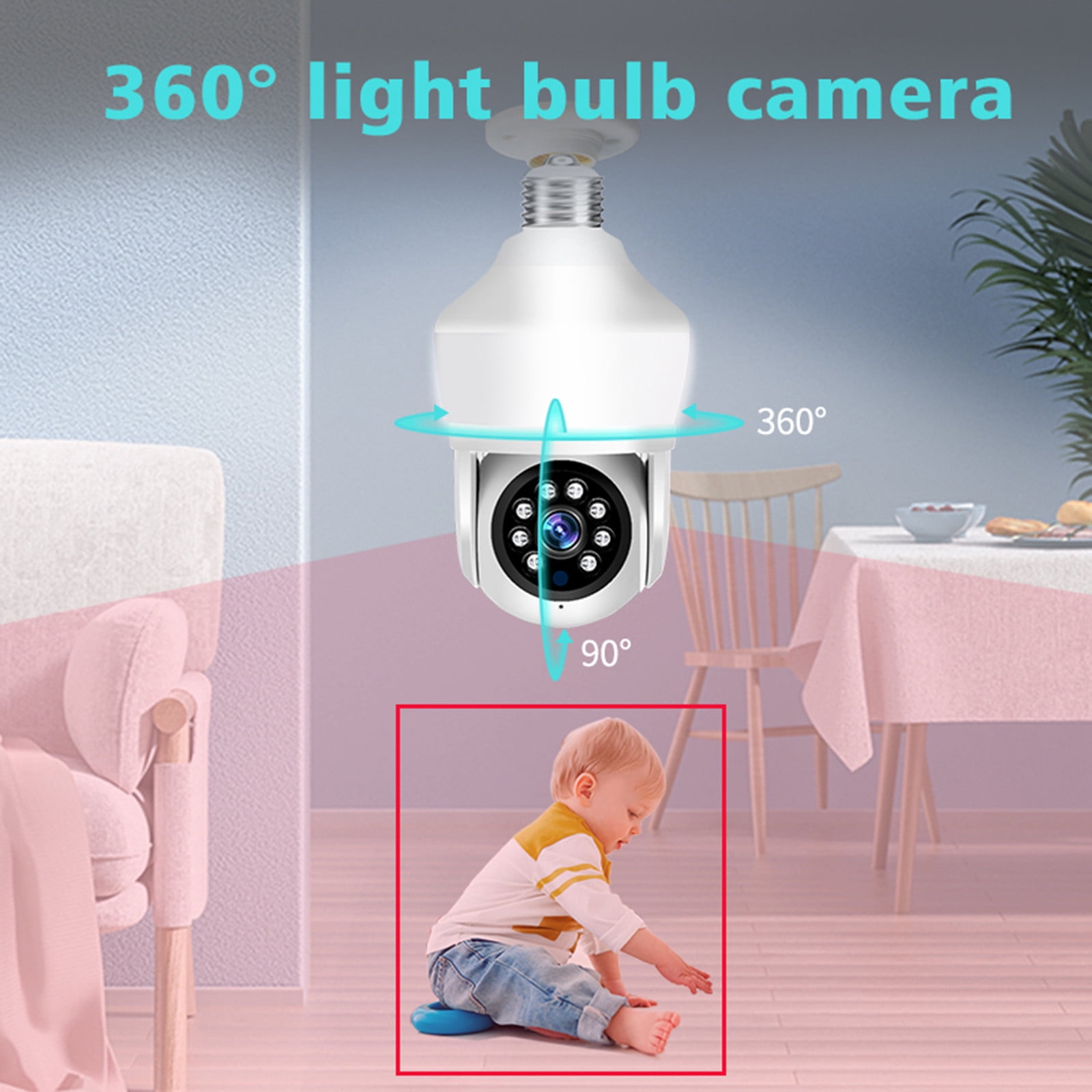 AZXY Wired Security Camera,Smart Security Cameras,1080p Hd Night Vision Wifi Indoor Security Cameras,Mini Hidden Smart Pet Monitors for Home,360 Camera