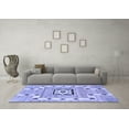 thumbnail image 3 of Ahgly Company Machine Washable Indoor Square Abstract Blue Modern Area Rugs, 8' Square, 3 of 4