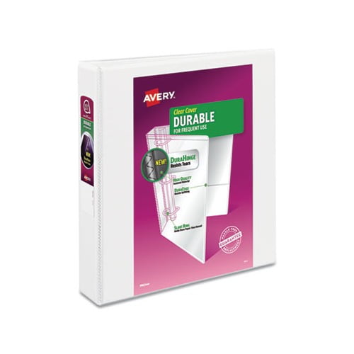 Durable View Binder with DuraHinge and Slant Rings 3 Rings, 1.5" Capacity, 11 x 8.5, White, 4/Pack