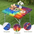 thumbnail image 4 of Colorful Tie Dye Pattern Square Fitted Tablecloth with Elastic Edge,Square Table Cover,Washable Elastic Table Cover for Home Kitchen Party Decor 34"x34", 4 of 6
