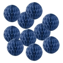 Uxcell 8" Tissue Paper Pom Poms Flower Balls Hanging Decoration for Birthday Party Wedding Home Decor, Navy Blue 10 Pack