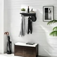 thumbnail image 6 of 25.6" x 5.75" Wall Mounted Entryway Coat Rack with Decorative Ledge Shelf and Hooks Black: Mid-Century Modern Style, 6 of 9
