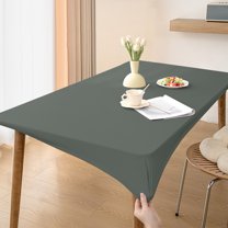 sruoe Tablecloth, Rectangle Tablecloths, Washable Foldable Modern Green Tablecloths, Table Cloth for Dining, Home, Party, Picnic, PU