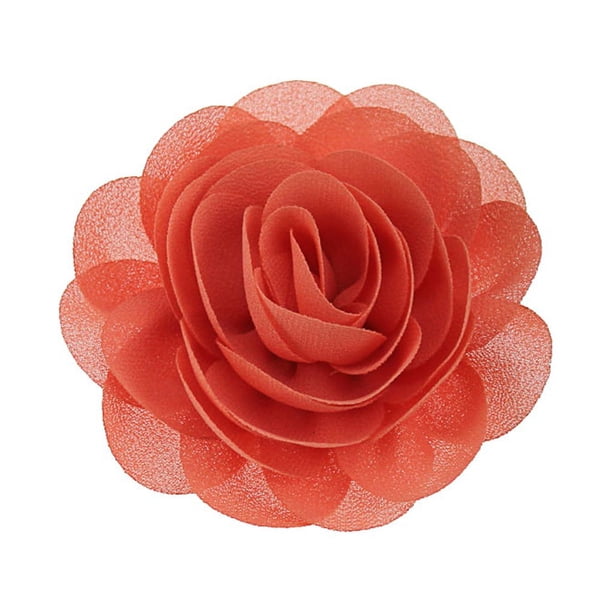 Advancent Collar de perro flores gasa perla hermosa apariencia gato pajarita banda elástica suministros para mascotas decoración del cuello Decoración naranja