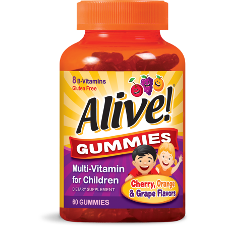 Alive! Cherry Orange & Grape Flavors Gummies Multi-Vitamin for Children 60