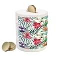 thumbnail image 2 of Floral Piggy Bank, Watercolored Tropical Exotic Foliage Vibrant Color Palette Hawaiian Summer Season, Ceramic Coin Bank Money Box for Cash Saving, 3.6" X 3.2", Multicolor, by Ambesonne, 2 of 4