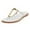White, variant on FSJ Women Comfort Open Toe Flat Sandals Slip on Flip-flops Without Heel Metal Buckle Lightweight Chic Outdoor Slippers Fuchsia Size 6