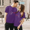 thumbnail image 2 of LUOGENLI T-shirts pour Femme pour Femmes T-Shirt à Col Rond à Manches Courtes Imprimé pour la Journée du Couple T-shirts pour Femmes T-Shirt Graphique Saint-Valentin Violet Foncé L, 2 of 5