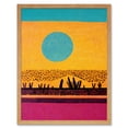 thumbnail image 1 of Desert Roadside Oasis Modern Pop Art Surreal Landscape Art Print Framed Poster Wall Decor 12x16 inch, 1 of 5
