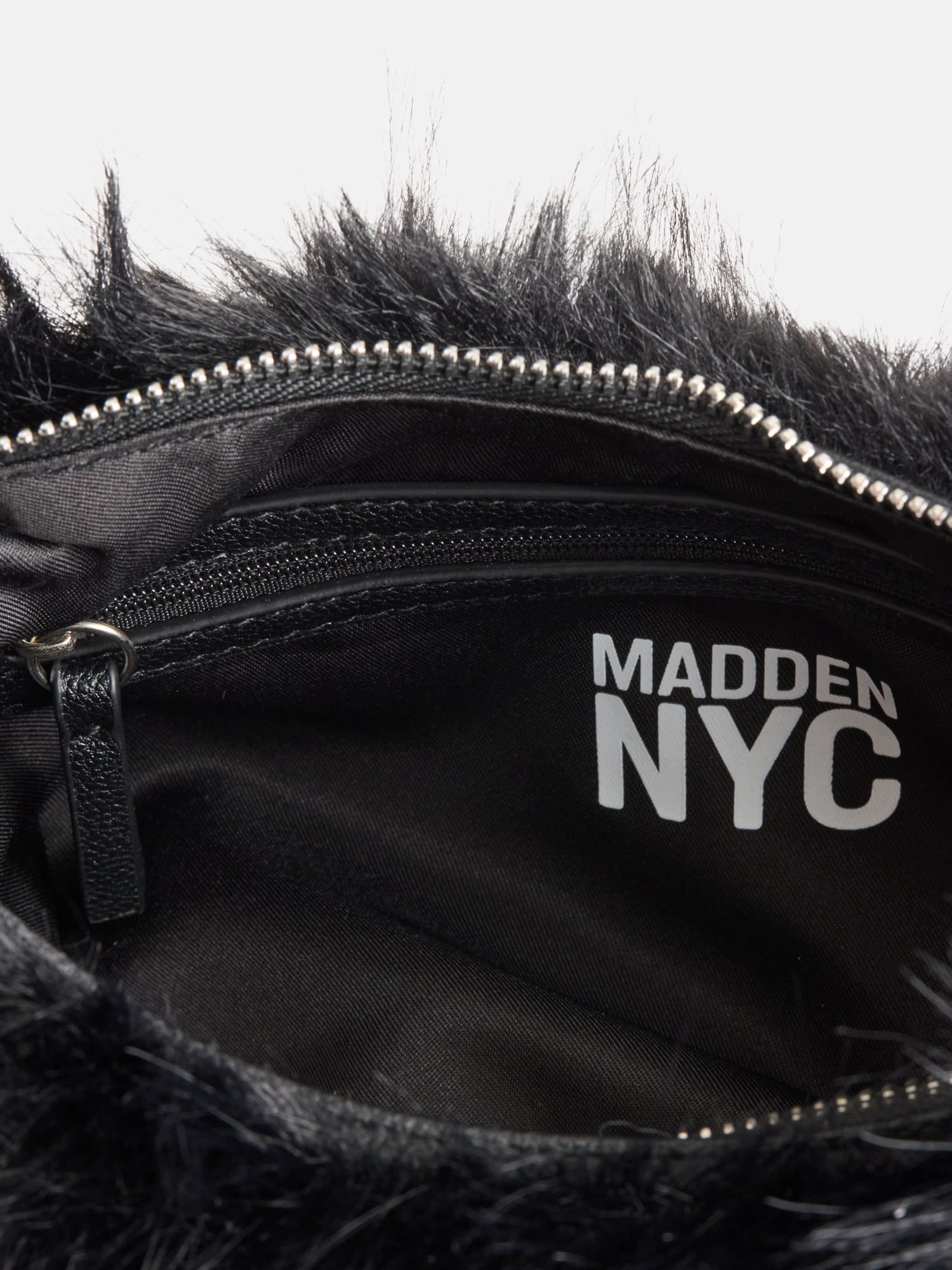 Madden NYC Women's Faux Fur Shoulder Bag, Black