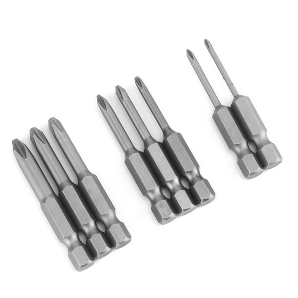 Juego de 8 puntas de destornillador S1/4 con punta magnética cruzada, accesorios para destornillador, herramienta de fijación de tornillos de 50 mm