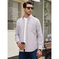 thumbnail image 3 of sogami Men's Plaid Button Down Shirts Cotton Long Sleeve Shirts Gingham Shirt, 3 of 9