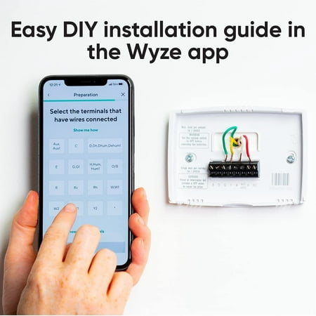 Wyze Smart Wifi Thermostat for Home with App Control, Black