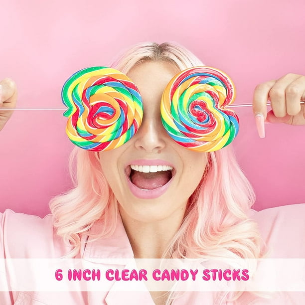 Clear Candy Sticks Reusable Acrylic Lollipop Cake Pops Sticks